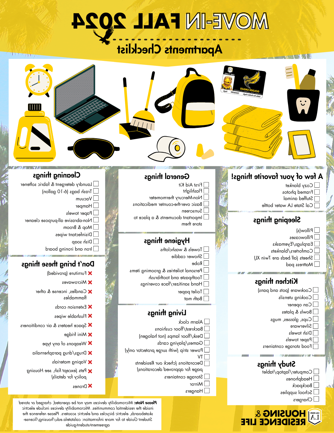 Apartment Move-in 2024 Checklist.